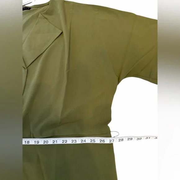 SONCY CROSS OVER JUMPSUIT WITH BELT Olive Green Size 26 NWT SONCY Vanity Size 4 - Picture 6 of 12